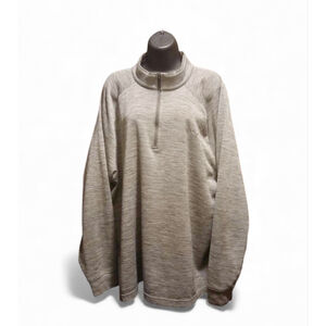 Greg Norman Men's XXL 1/4 Zip Performance Pullover Shark Logo Gray Marled (JC241